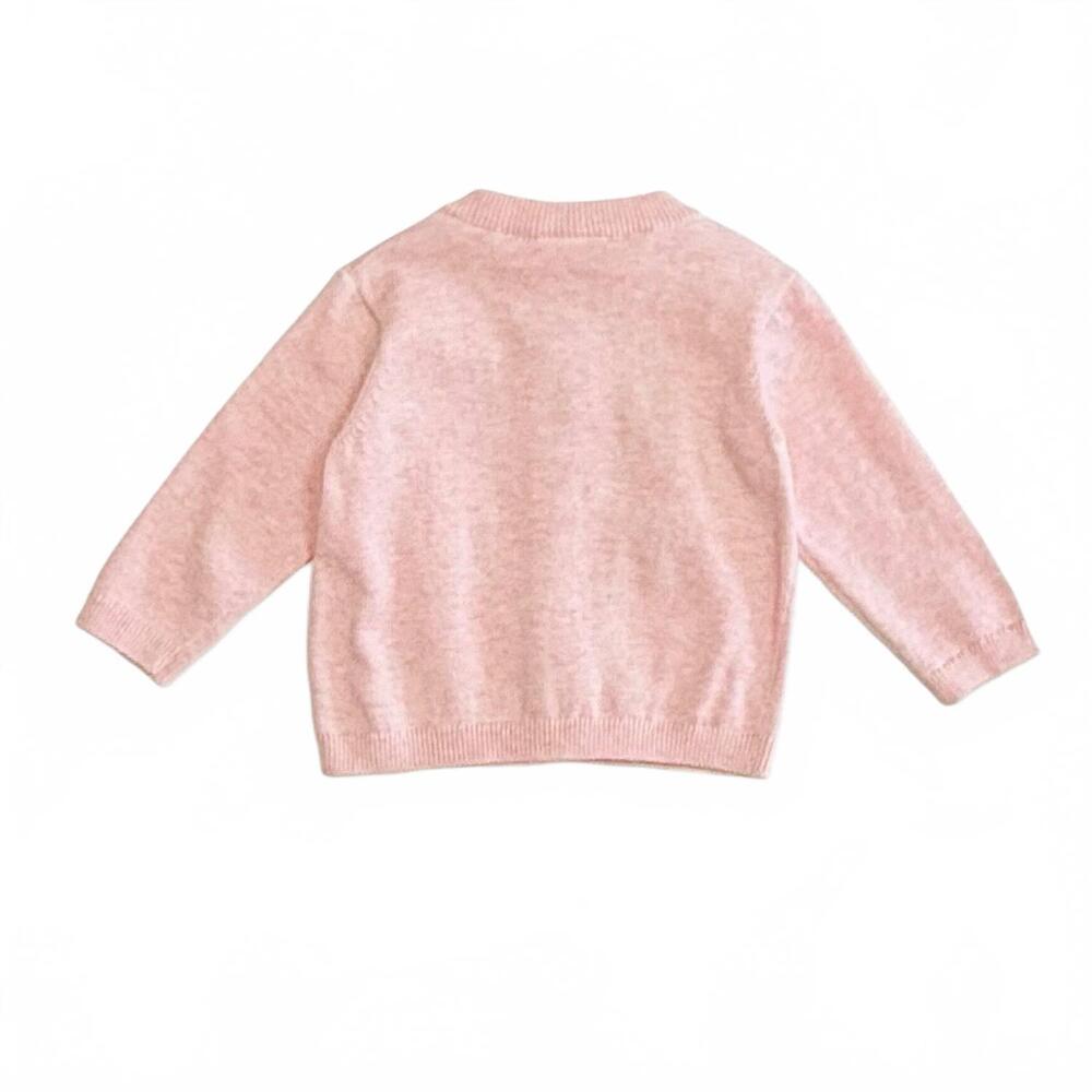 NEW VIVERANO ORGANICS baby's strawberry embroidered knit cardigan in pink